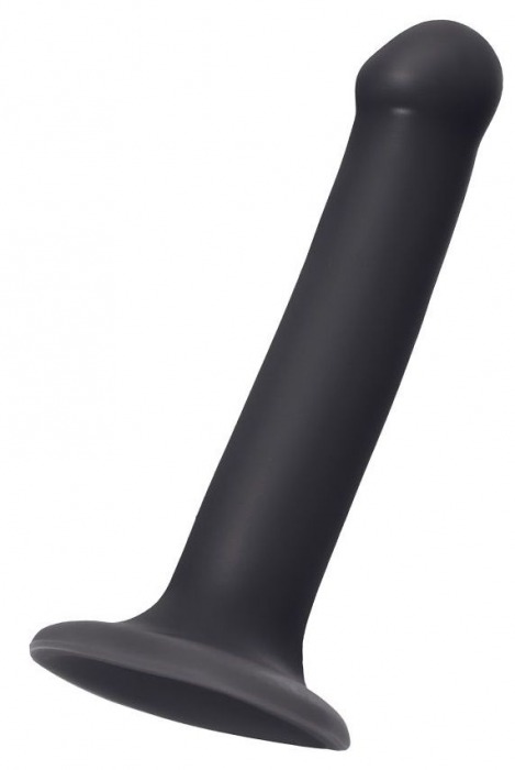 Черный фаллос на присоске Silicone Bendable Dildo M - 18 см. - Strap-on-me - купить с доставкой в Рыбинске