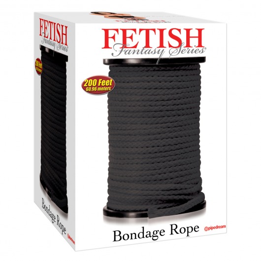 Черная веревка для связывания Bondage Rope - 60,9 м. - Pipedream - купить с доставкой в Рыбинске