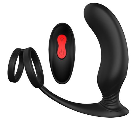 Черный массажер простаты REMOTE P-PLEASER - Dream Toys - в Рыбинске купить с доставкой