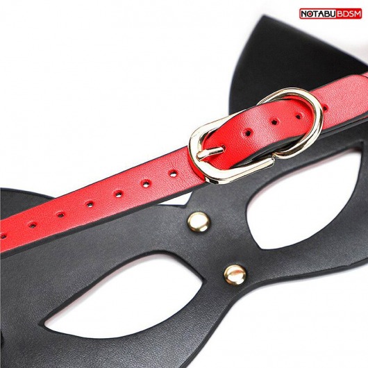 Красно-черная игровая маска с ушками - Notabu - купить с доставкой в Рыбинске