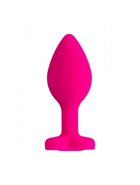 Розовая анальная втулка Diamond Heart с прозрачным кристаллом - 7 см. - ToyFa - купить с доставкой в Рыбинске