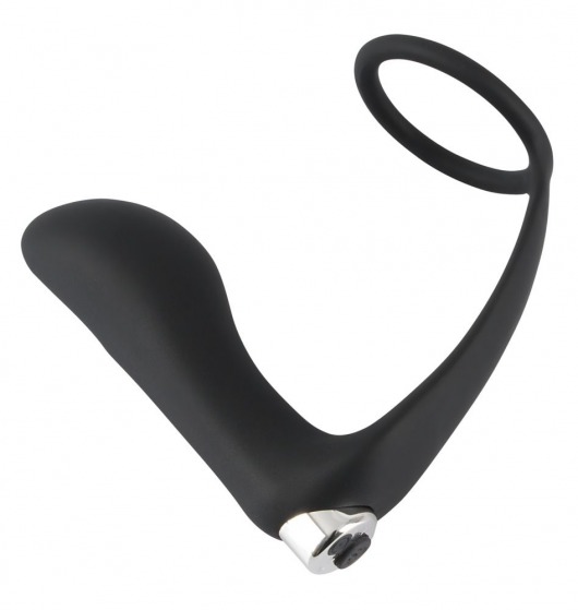 Черное эрекционное кольцо с анальной вибропробкой Vibrating Ring   Plug - Orion - в Рыбинске купить с доставкой