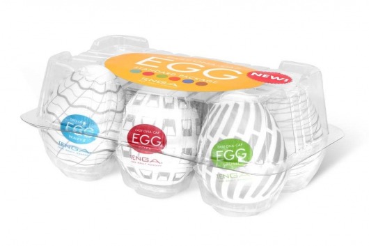 Набор из 6 мастурбаторов Tenga EGG Easy Beat с различным рельефом - Tenga - в Рыбинске купить с доставкой