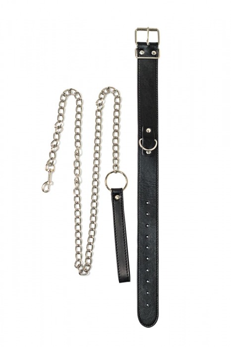 Черный ошейник с поводком Wild - Lola Games - купить с доставкой в Рыбинске