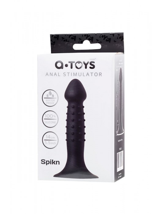 Черный анальный фаллоимитатор Spikn - 14 см. - A-toys