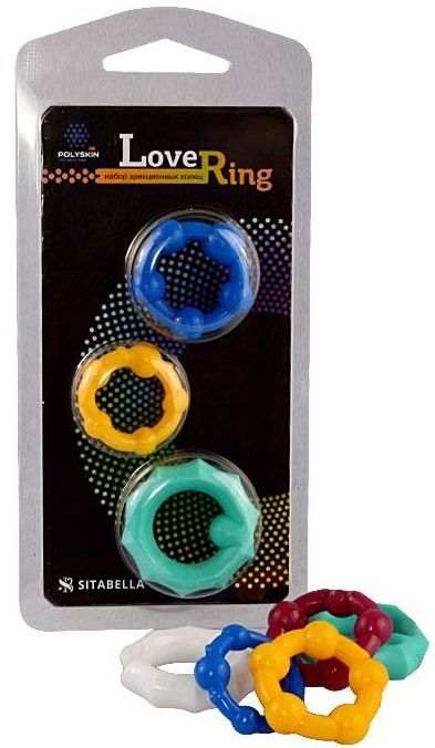 Набор из 3 цветных эрекционных колец Love Ring - Sitabella - в Рыбинске купить с доставкой