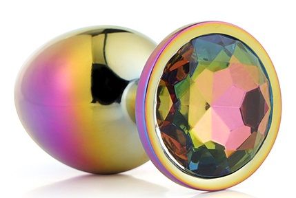 Голографическая анальная втулка с радужным кристаллом - 7,1 см. - Dream Toys - купить с доставкой в Рыбинске