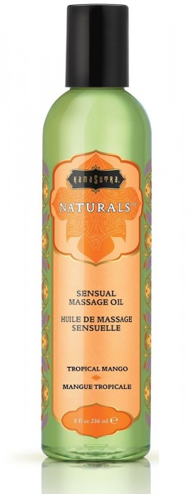 Массажное масло Naturals Tropical Mango с ароматом манго - 236 мл. - Kama Sutra - купить с доставкой в Рыбинске