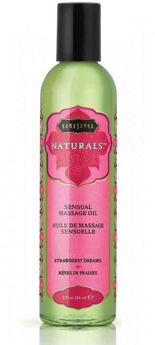 Массажное масло Naturals Strawberry Dreams с ароматом клубники - 236 мл. - Kama Sutra - купить с доставкой в Рыбинске