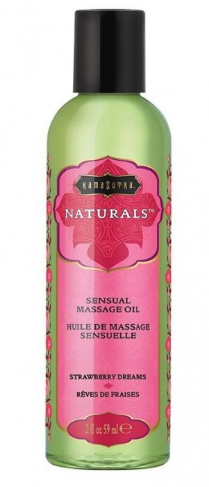 Массажное масло Naturals Strawberry Dreams с ароматом клубники - 59 мл. - Kama Sutra - купить с доставкой в Рыбинске