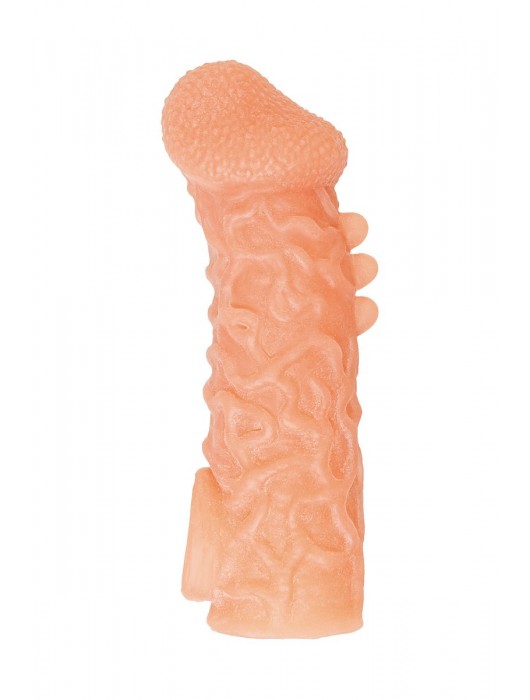 Телесная закрытая насадка с шершавой головкой Cock Sleeve Size S - 13,8 см. - KOKOS - в Рыбинске купить с доставкой