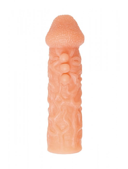 Телесная закрытая насадка с шершавой головкой Cock Sleeve Size S - 13,8 см. - KOKOS - в Рыбинске купить с доставкой