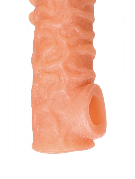 Телесная закрытая насадка с шершавой головкой Cock Sleeve Size S - 13,8 см. - KOKOS - в Рыбинске купить с доставкой