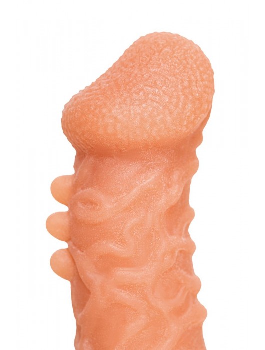 Телесная закрытая насадка с шершавой головкой Cock Sleeve Size S - 13,8 см. - KOKOS - в Рыбинске купить с доставкой