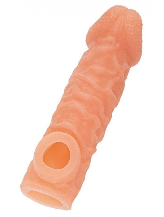 Телесная закрытая насадка с шершавой головкой Cock Sleeve Size S - 13,8 см. - KOKOS - в Рыбинске купить с доставкой