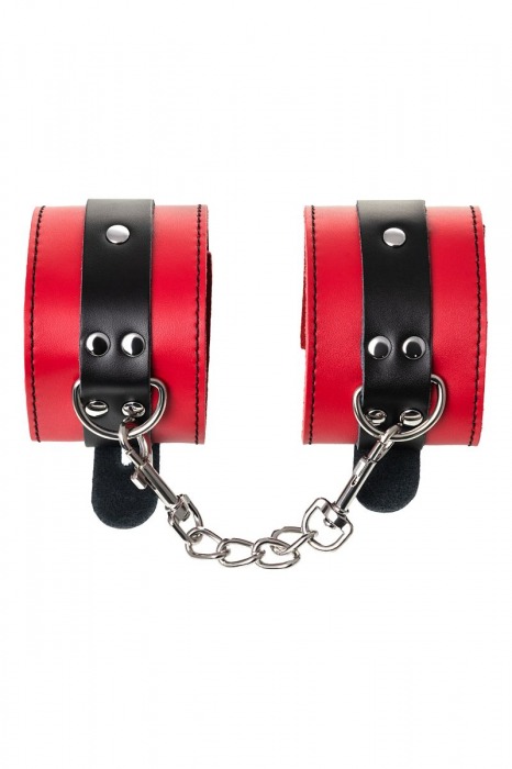 Красно-черные оковы на ноги из кожи - ToyFa - купить с доставкой в Рыбинске