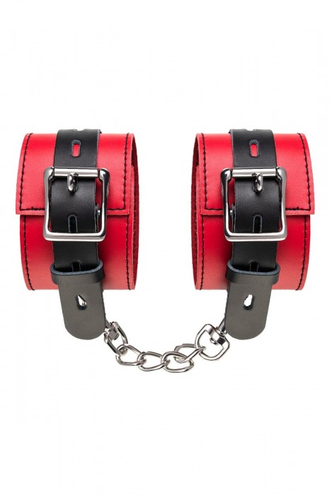 Красно-черные оковы на ноги из кожи - ToyFa - купить с доставкой в Рыбинске