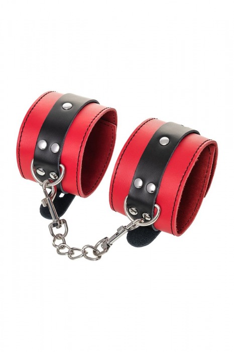 Красно-черные оковы на ноги из кожи - ToyFa - купить с доставкой в Рыбинске