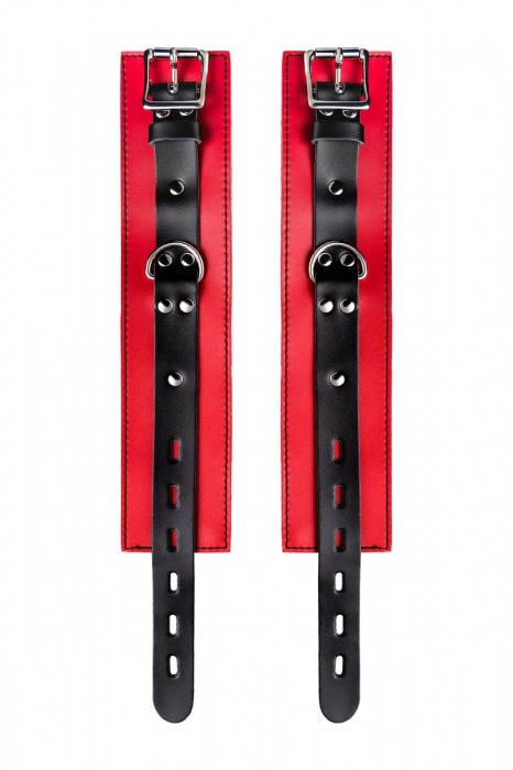 Красно-черные оковы на ноги из кожи - ToyFa - купить с доставкой в Рыбинске