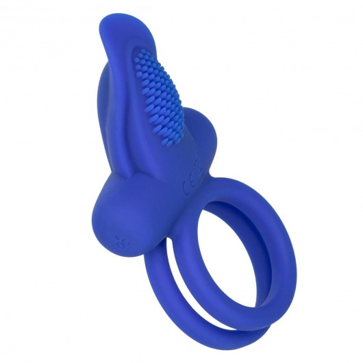 Синее перезаряжаемое эрекционное кольцо Silicone Rechargeable Dual Pleaser Enhancer - California Exotic Novelties - в Рыбинске купить с доставкой