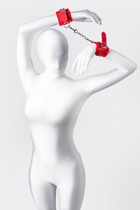 Красные наручники Anonymo из искусственной кожи - ToyFa - купить с доставкой в Рыбинске