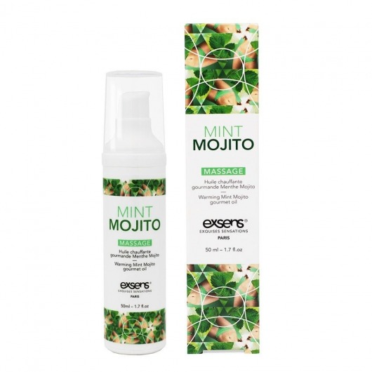 Разогревающее массажное масло с ароматом мохито Gourmet Mint Mojito - 50 мл. - Exsens - купить с доставкой в Рыбинске