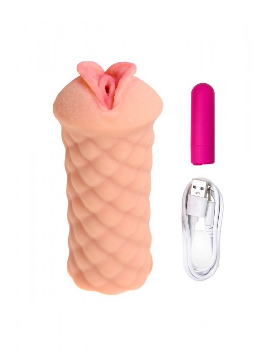 Телесный мастурбатор-вагина Elegance.002 с вибрацией - KOKOS - в Рыбинске купить с доставкой