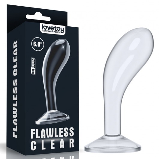 Прозрачный стимулятор простаты Flawless Clear Prostate Plug - 15 см. - Lovetoy - в Рыбинске купить с доставкой