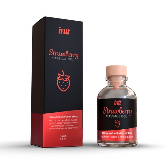 Массажный гель с ароматом клубники Strawberry - 30 мл. - INTT - купить с доставкой в Рыбинске