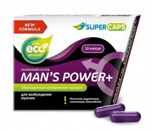 Возбуждающее средство для мужчин Mans Power plus - 10 капсул (0,35 гр.) +1 в подарок - SuperCaps - купить с доставкой в Рыбинске