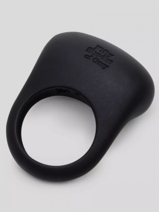 Черное эрекционное виброкольцо Sensation Rechargeable Vibrating Love Ring - Fifty Shades of Grey - в Рыбинске купить с доставкой