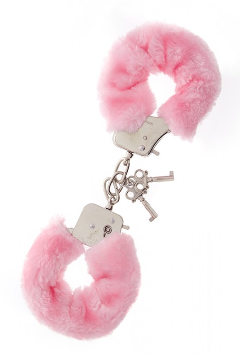 Металлические наручники с розовой меховой опушкой METAL HANDCUFF WITH PLUSH PINK - Dream Toys - купить с доставкой в Рыбинске