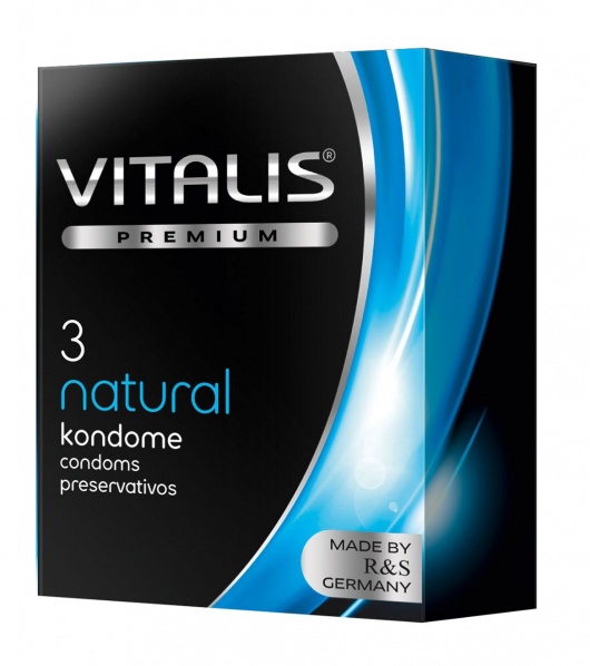 Классические презервативы VITALIS PREMIUM natural - 3 шт. - Vitalis - купить с доставкой в Рыбинске