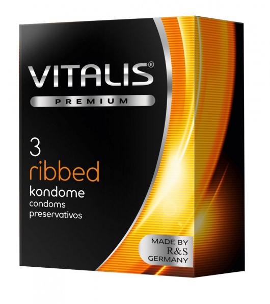 Ребристые презервативы VITALIS PREMIUM ribbed - 3 шт. - Vitalis - купить с доставкой в Рыбинске