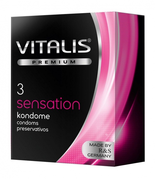 Презервативы с пупырышками и кольцами VITALIS PREMIUM sensation - 3 шт. - Vitalis - купить с доставкой в Рыбинске