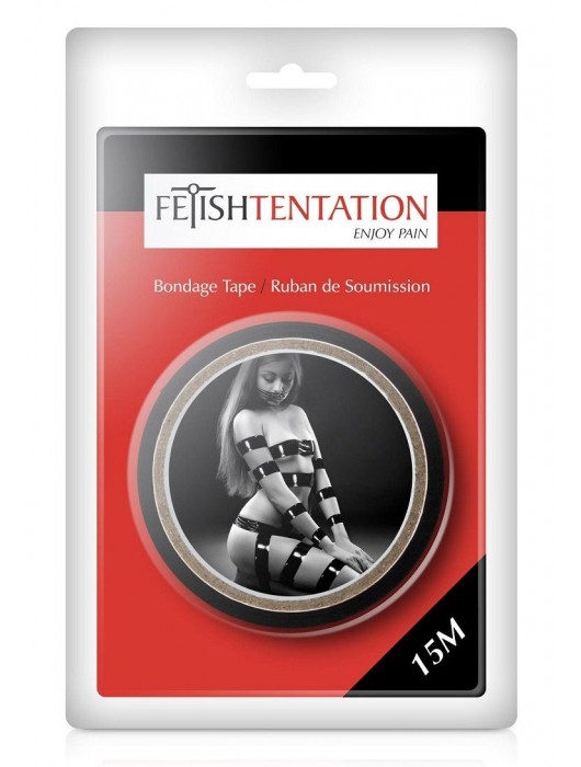 Черный скотч для фиксации - 15 м. - Fetish Tentation - купить с доставкой в Рыбинске