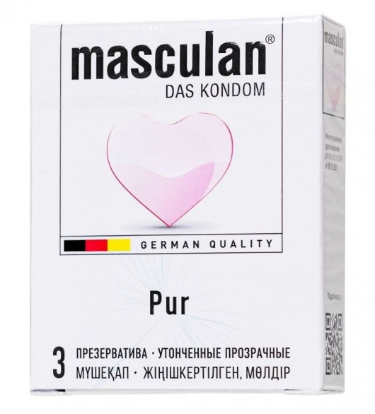 Супертонкие презервативы Masculan Pur - 3 шт. - Masculan - купить с доставкой в Рыбинске