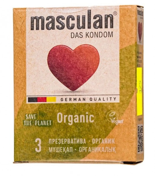 Экологически чистые презервативы Masculan Organic - 3 шт. - Masculan - купить с доставкой в Рыбинске