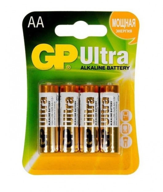 Батарейки алкалиновые GP Ultra Alkaline AA/LR6 - 4 шт. - Элементы питания - купить с доставкой в Рыбинске