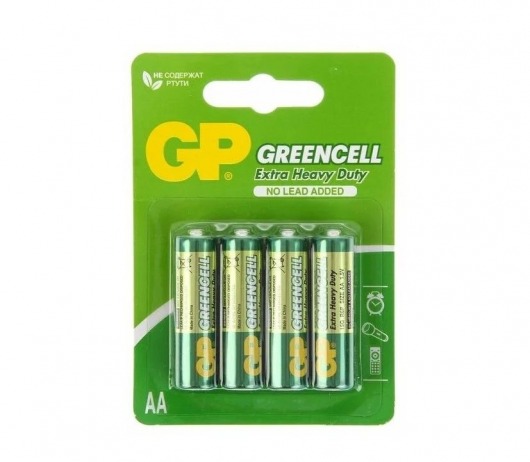 Батарейки солевые GP GreenCell AA/R6G - 4 шт. - Элементы питания - купить с доставкой в Рыбинске