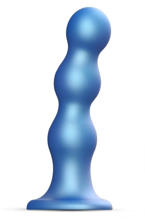 Голубая насадка Strap-On-Me Dildo Plug Balls size S - Strap-on-me - купить с доставкой в Рыбинске