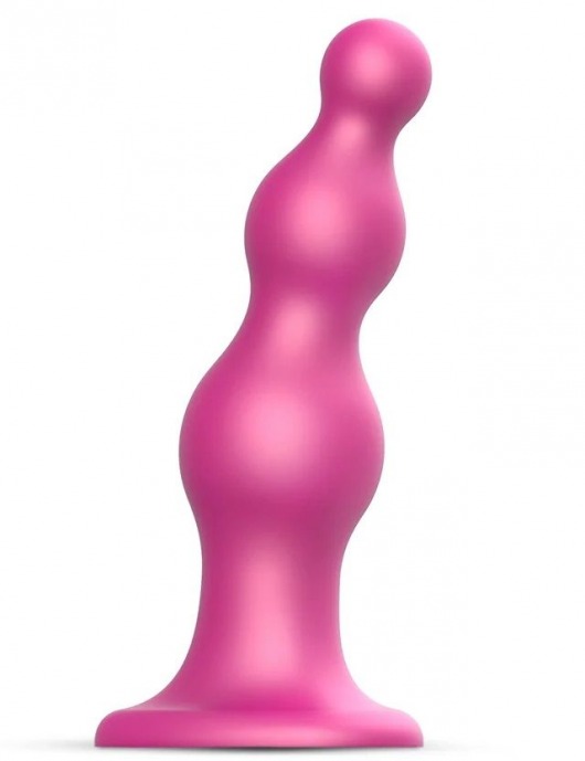 Розовая насадка Strap-On-Me Dildo Plug Beads size S - Strap-on-me - купить с доставкой в Рыбинске