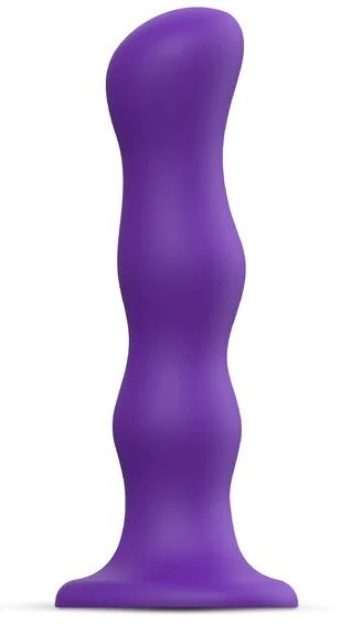 Фиолетовая насадка Strap-On-Me Dildo Geisha Balls size M - Strap-on-me - купить с доставкой в Рыбинске