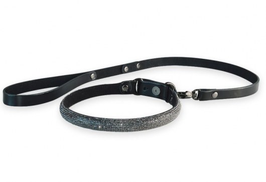 Эффектный сверкающий ошейник с поводком  Гламур - Sitabella - купить с доставкой в Рыбинске