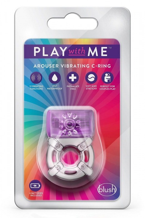 Фиолетовое эрекционное виброкольцо One Night Stand Vibrating C-Ring - Blush Novelties - в Рыбинске купить с доставкой