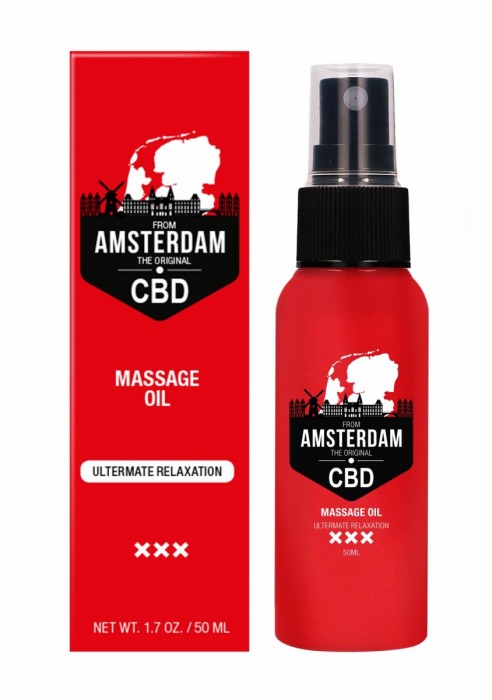 Стимулирующее массажное масло CBD from Amsterdam Massage Oil - 50 мл. - Shots Media BV - купить с доставкой в Рыбинске