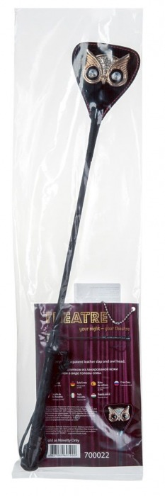 Чёрный стек с совой на кожаном наконечнике - 24 см. - ToyFa - купить с доставкой в Рыбинске