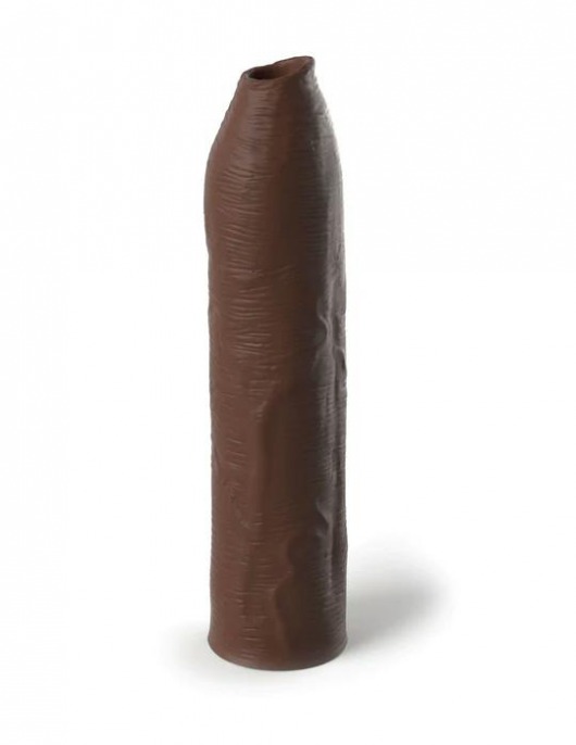 Коричневая насадка-удлинитель Uncut Silicone Penis Enhancer - 17,8 см. - Pipedream - в Рыбинске купить с доставкой