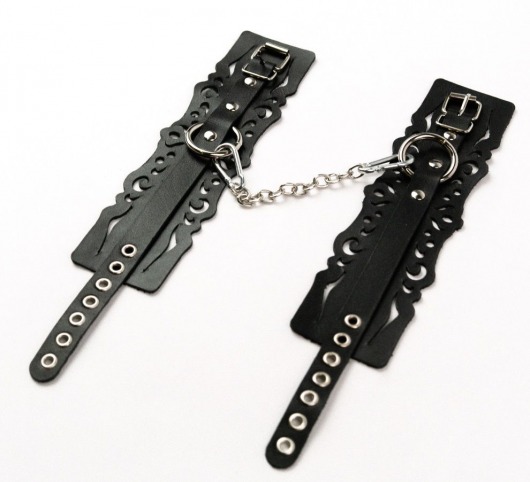 Узорчатые кожаные оковы с регулируемыми ремешками - Crazy Handmade - купить с доставкой в Рыбинске