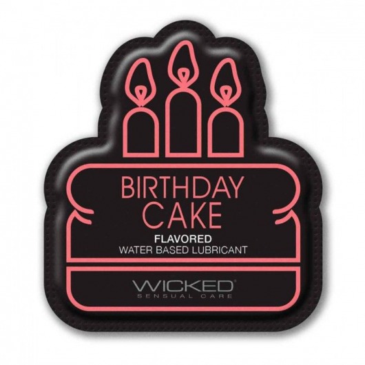 Лубрикант на водной основе со вкусом торта с кремом Wicked Aqua Birthday cake - 3 мл. - Wicked - купить с доставкой в Рыбинске